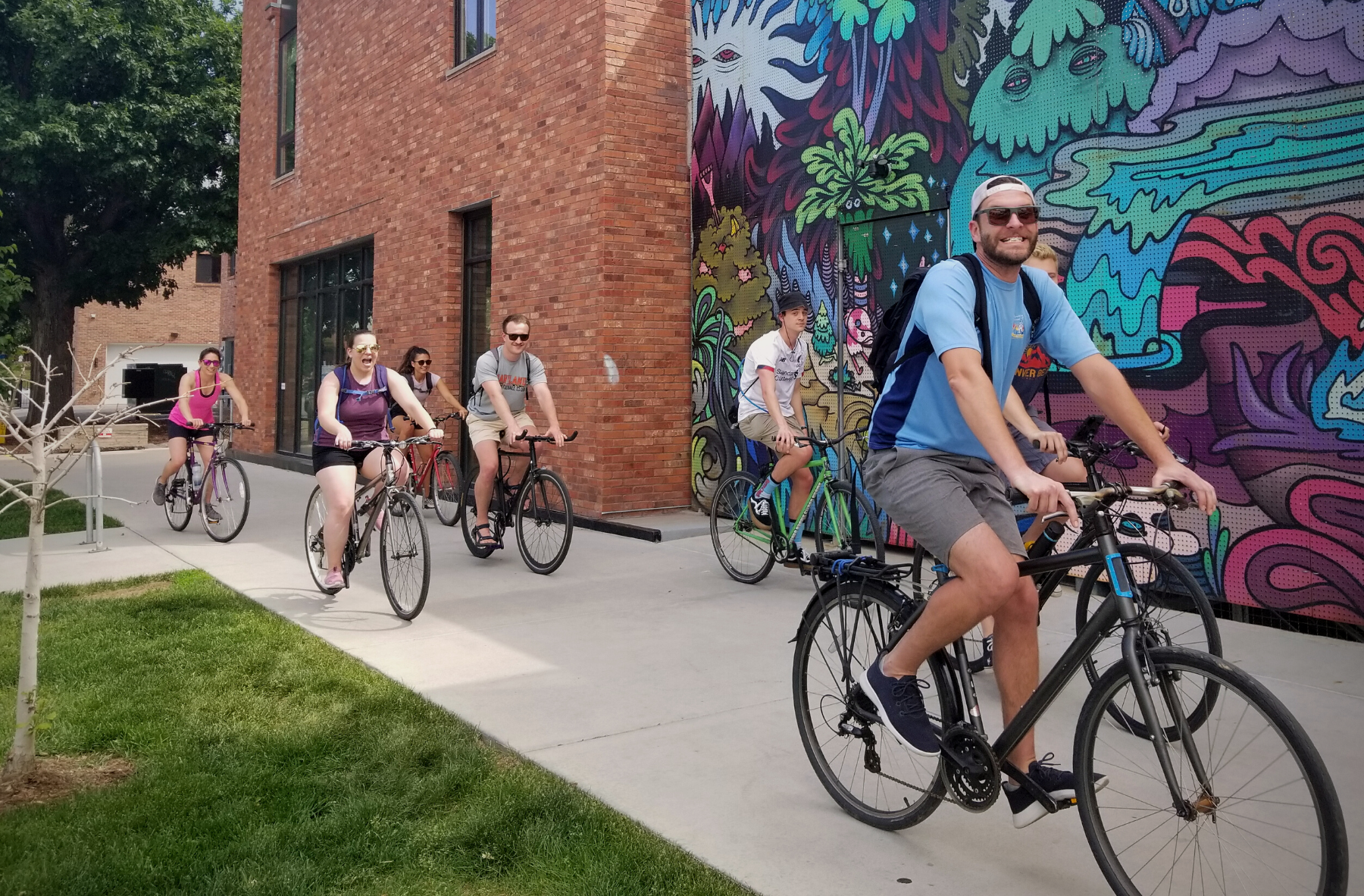 Small group working together